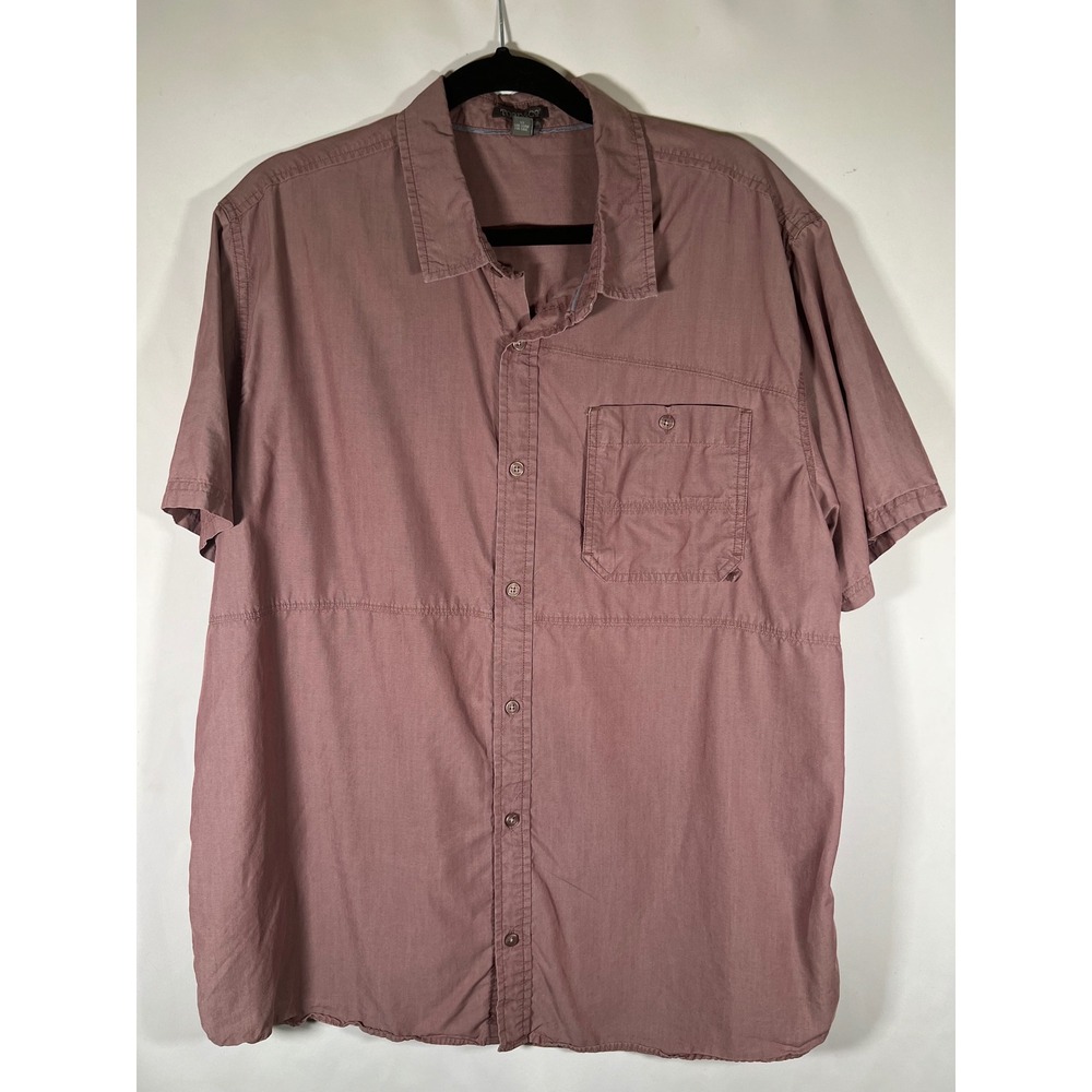 Toad&Co Cabot Mens XL Mauve Tencel Sun Short Sleeve Button Down Shirt T2222502